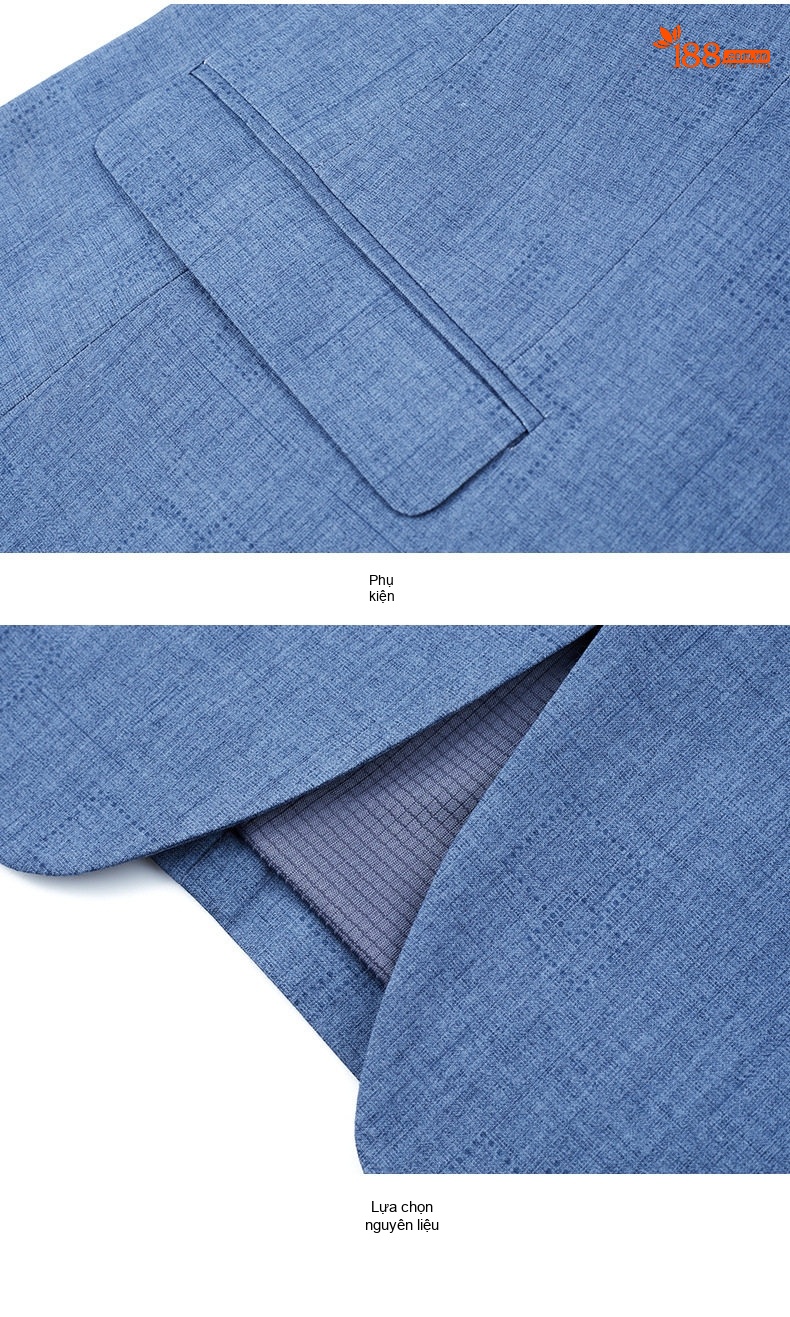 Áo Vest Blazer Nam Mỏng Nhẹ Dáng Ôm Vừa Vặn Màu Xanh Lam chi tiết 19