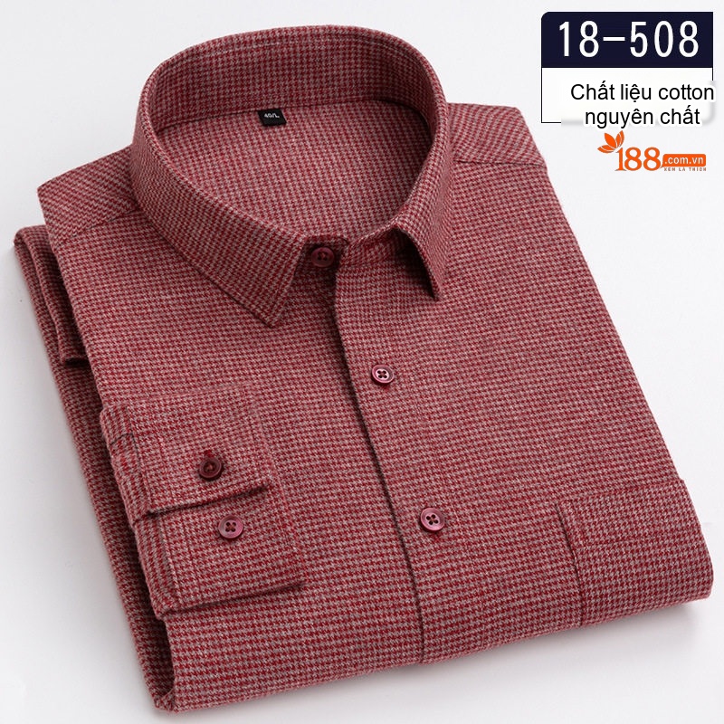 Áo Sơ Mi Tay Dài Nam Cotton Màu Trơn Trung Niên Phong Cách Doanh Nhân Màu Xanh Dương, Đỏ Rượu, Xám, Xanh Ngọc...
