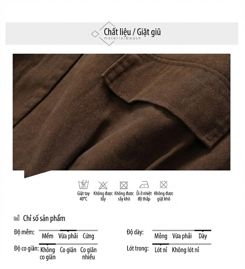 Áo Khoác Nữ Cotton Lót Lông Cừu Non Dày Dặn Có Mũ Trùm Đầu Màu Đỏ, Nâu, Đen chi tiết 5