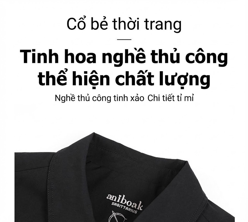 Áo Khoác Công Sở Nam Cổ chữ Vuông Phong Cách Casual Màu Đen, Xám chi tiết 9