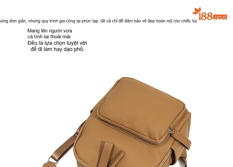Balo Nữ Da Mờ Cao Cấp Đựng Laptop Du Lịch Phong Cách Màu Nâu chi tiết 28