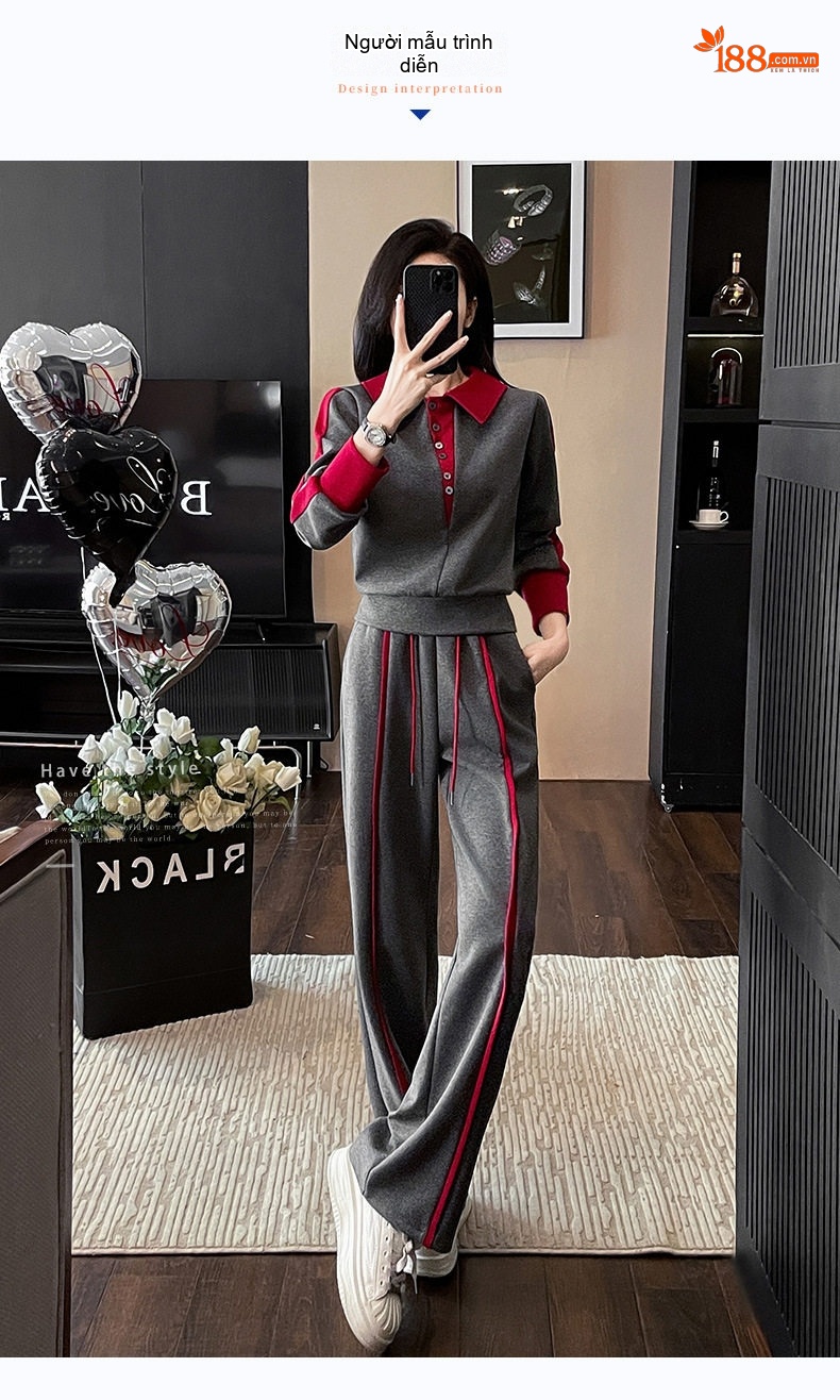 Bộ đồ thể thao nữ dáng rộng phong cách Hàn Quốc chi tiết 6