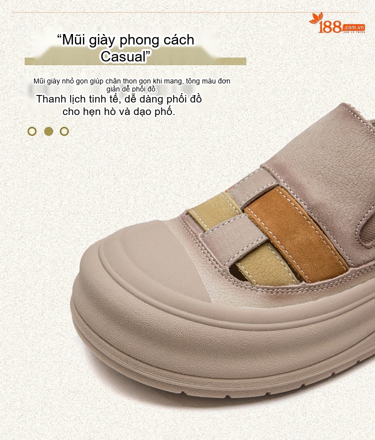 Giày Lười Nữ Đế Dày Phong Cách Vintage Chiều Cao Đế Khoảng 4cm Màu Be, Đỏ, Vàng, Xanh Lá chi tiết 5