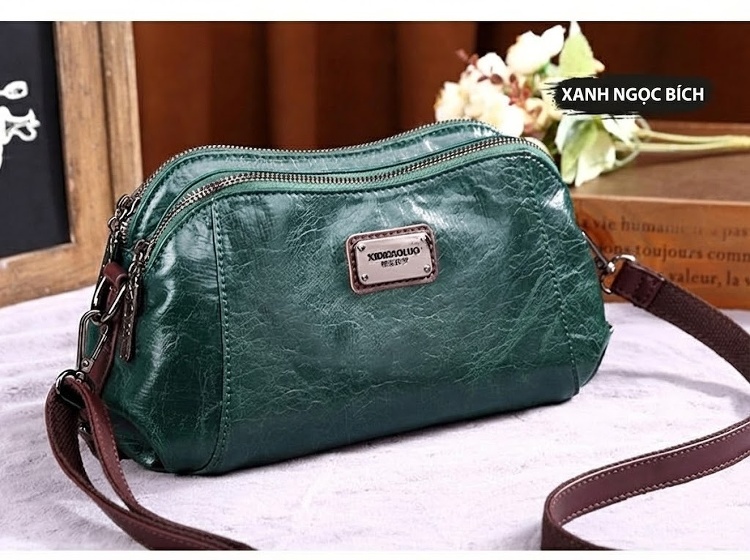 Túi Đeo Vai/Đeo Chéo Nữ Da Bóng Thiết Kế Retro Phong Cách Âu Mỹ Sức Chứa Lớn Màu Nâu chi tiết 16