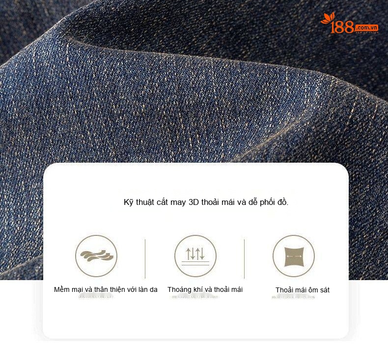 Quần Jean Nam Ống Suông Rộng Co Giãn Phong Cách Retro Màu Xanh Denim chi tiết 9