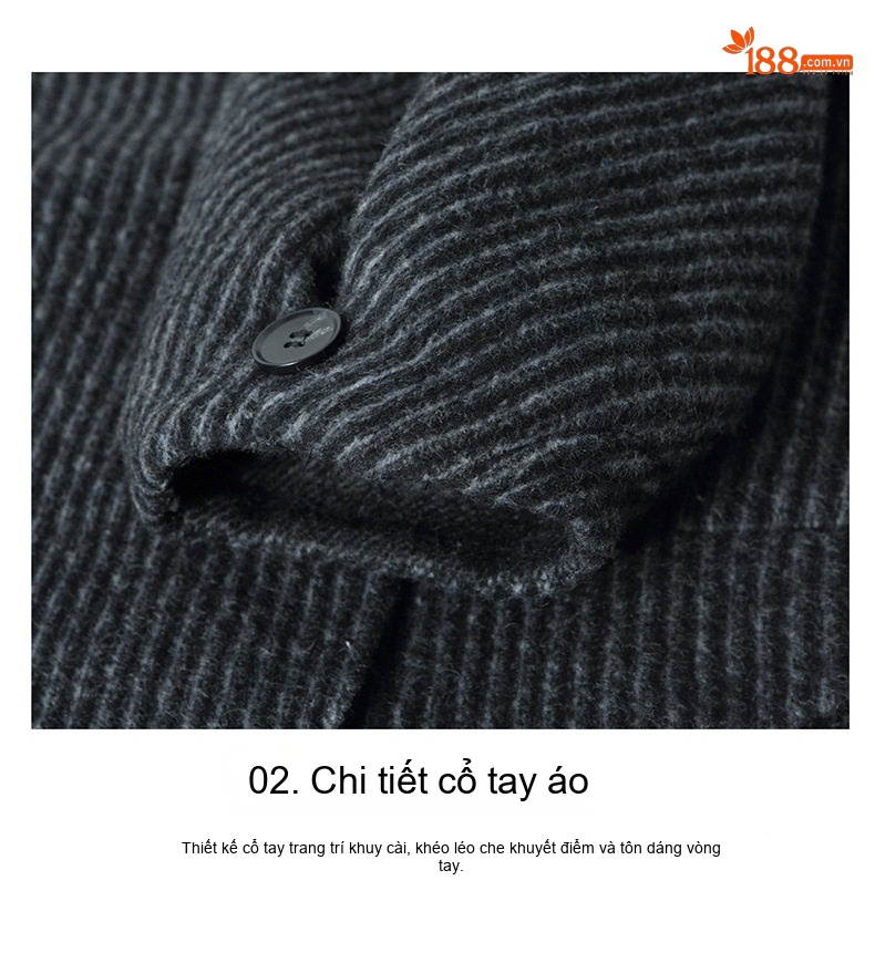 Áo Khoác Nữ Cổ Bẻ Hai Lớp Lông Cừu Sọc Caro Màu Xám, Đen chi tiết 11