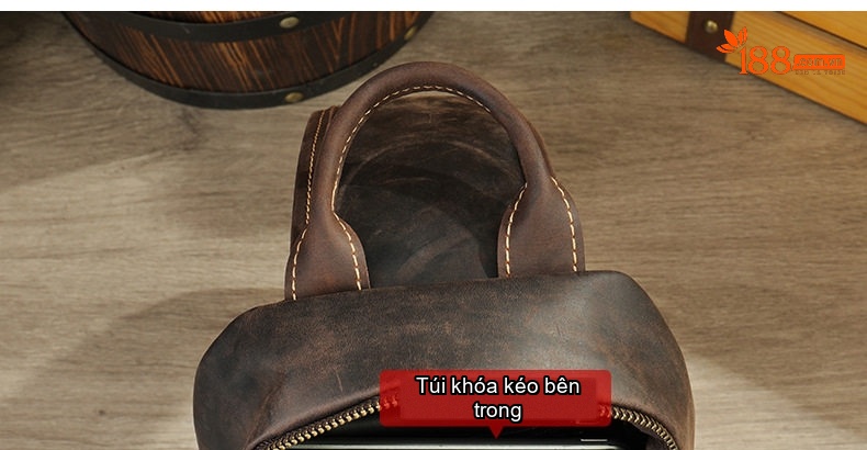 Túi Đeo Ngực/Đeo Chéo Nam Da Thật Phong Cách Doanh Nhân Màu Nâu, Đen chi tiết 8