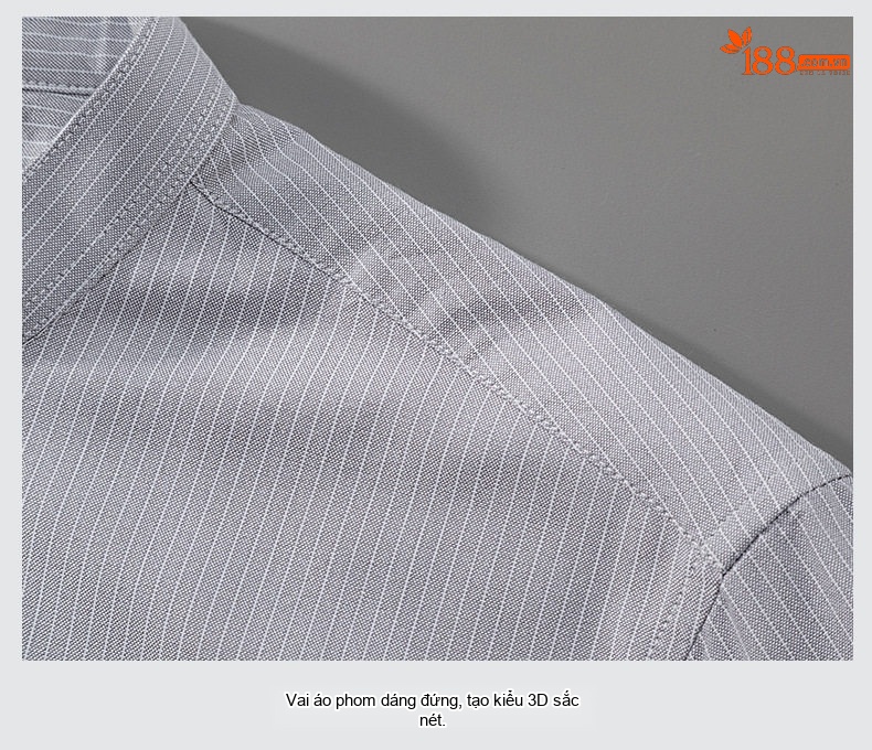 Áo Sơ Mi Nam Tay Dài Cotton Kẻ Sọc Cổ Trụ Form Slimfit Màu Xanh Dương, Trắng, Xám, Xanh... chi tiết 19