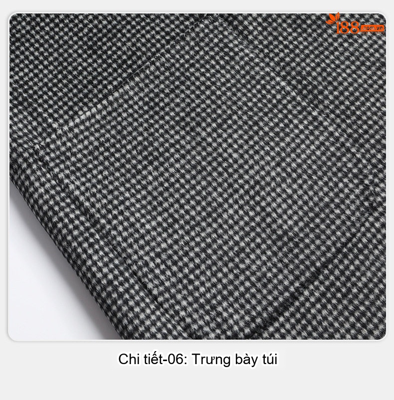 Áo Vest Nam Hai Mặt Dáng Ôm Họa Tiết Kẻ Houndstooth Lông Cừu Màu Nâu, Xám, Xanh Navy, Xám Đậm... chi tiết 28