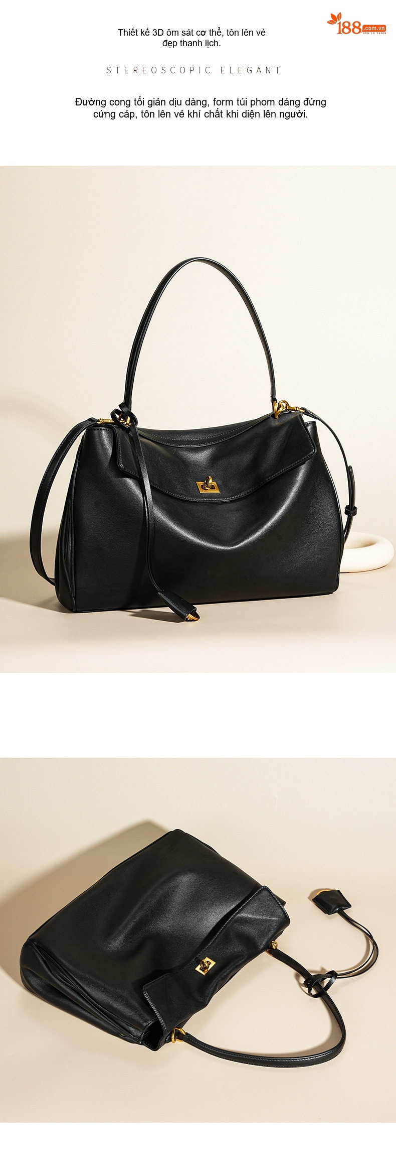 Túi Tote Da Bò Đeo Vai/Đeo Chéo Kiểu Rodeo Bag Sức Chứa Lớn Màu Đen, Trắng chi tiết 14
