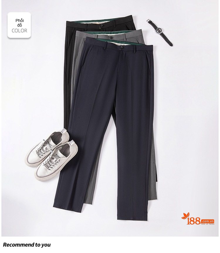 Quần Âu Nam Dáng Slimfit Vải Co Giãn Chống Nhăn Màu Đen, Xám, Xanh Navy chi tiết 23