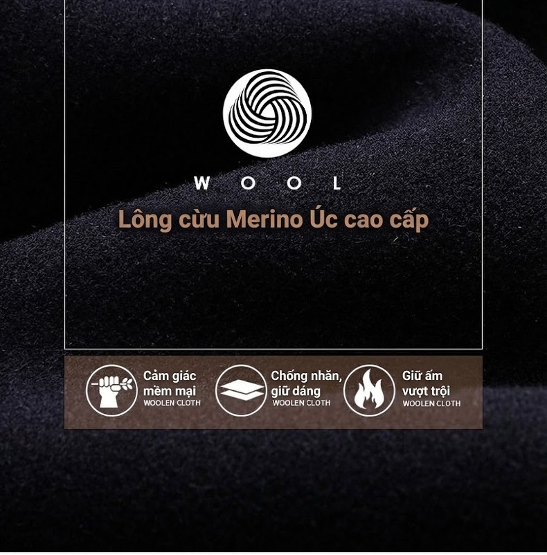 Áo Khoác Nam Cổ Trụ Lót Lông Cừu Mùa Thu Đông Màu Đen, Xanh Navy, Xám chi tiết 6