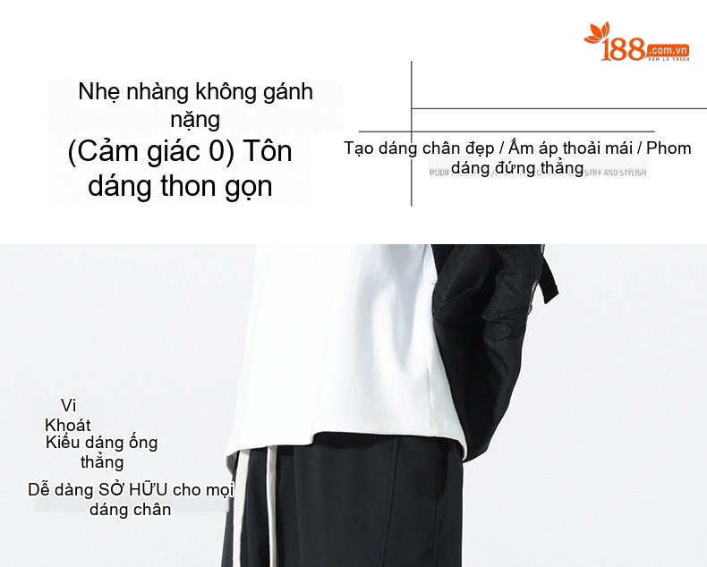 Quần thể thao nam dáng rộng ống suông phong cách đường phố chi tiết 9