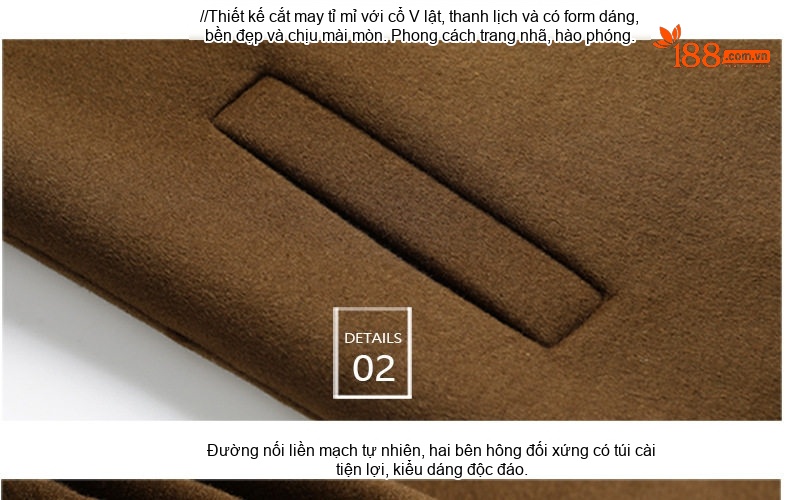 Áo Khoác Dạ Nam Trung Dài Tay Dáng Suông Một Hàng Cúc Màu Đen, Nâu chi tiết 13