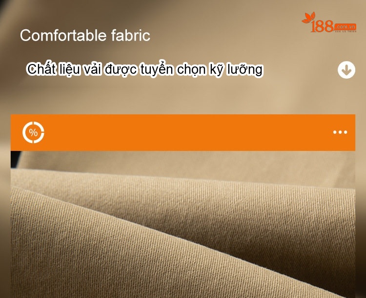Quần Dài Nam Cotton Dáng Suông Ống Đứng Phong Cách Công Sở Màu Be, Trắng, Đen, Xám chi tiết 15