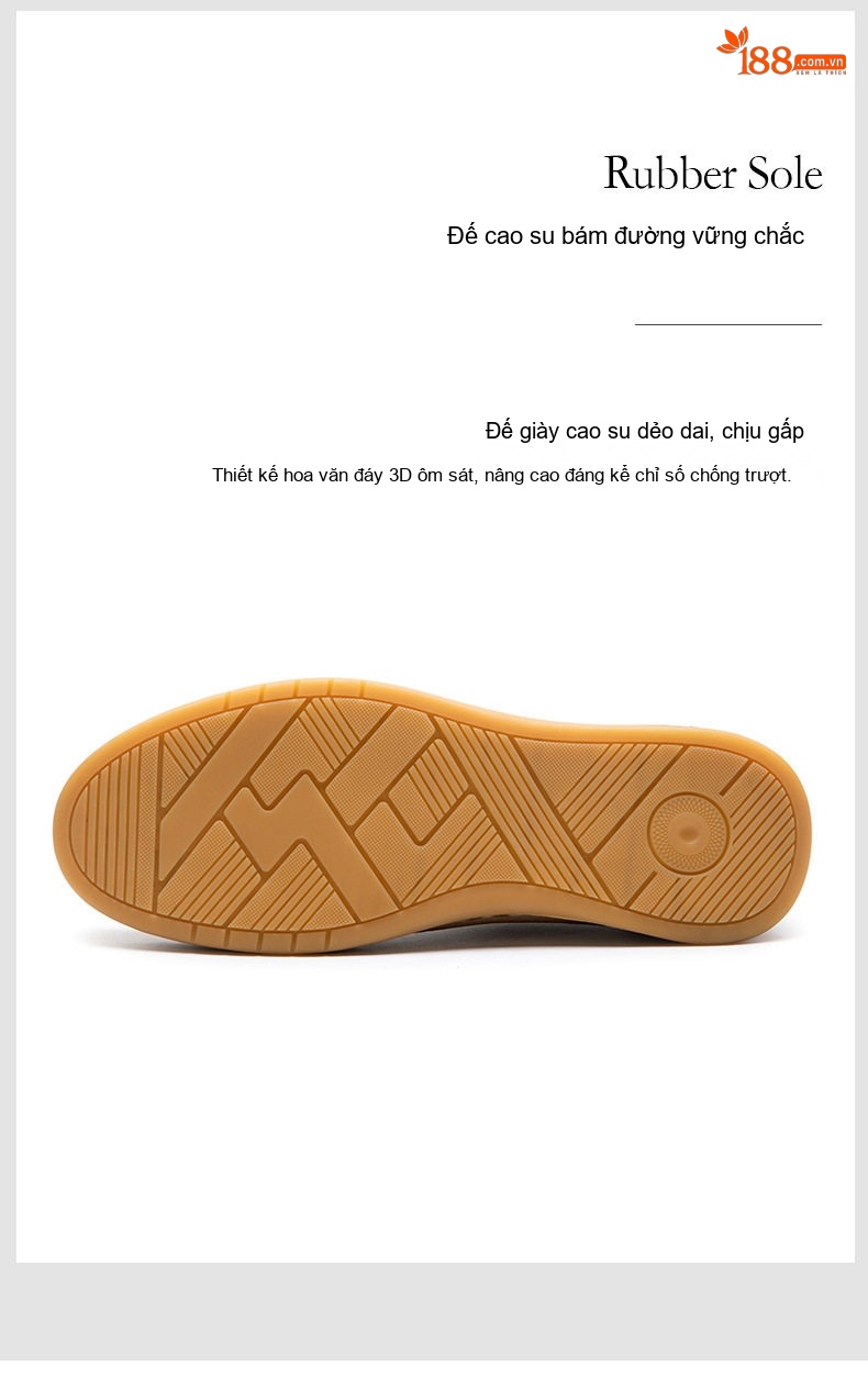 Giày Tây Buộc Dây Nam Da Thật Thoáng Khí Chiều Cao Đế Khoảng 3cm Màu Nâu, Đen chi tiết 12