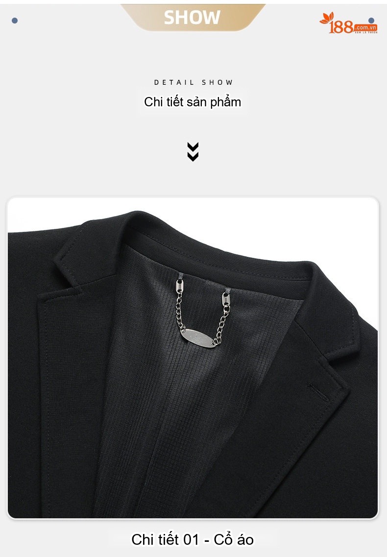 Áo Vest Nam Dáng Ôm Dệt Kim Màu Đen chi tiết 14