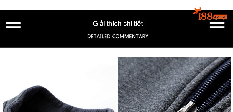 Áo Khoác Bomber Nam Cotton Khóa Kéo Cổ Đứng Phong Cách Thể Thao Màu Xám, Đen, Đỏ chi tiết 12