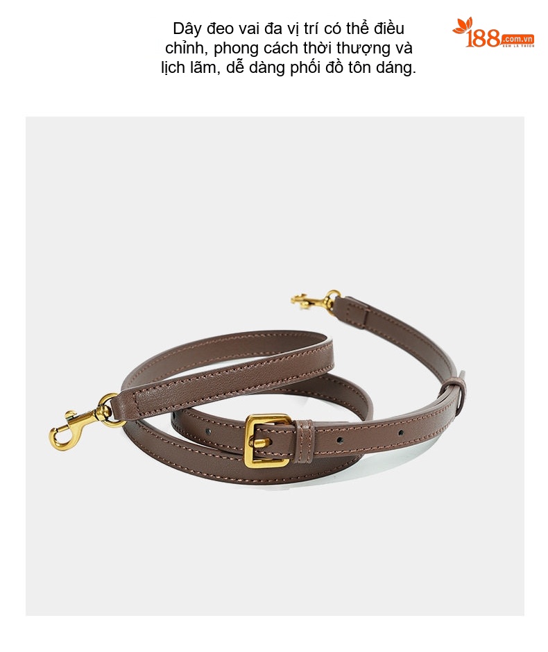 Túi Tote Nữ Da Bò Mờ Rodeo Kelly, Túi Đeo Vai, Túi Xách Tay Sức Chứa Lớn Màu Nâu chi tiết 22