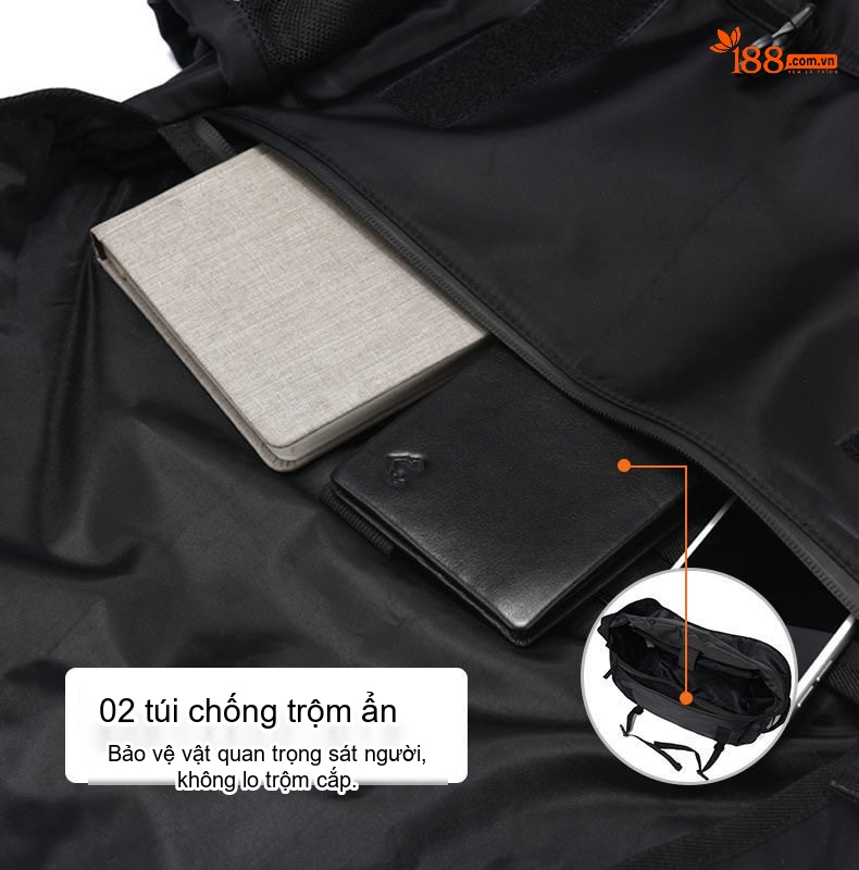 Túi Đeo Chéo Nam Nữ Vải Dệt Phong Cách Nhật Bản, Túi Đeo Vai Đa Năng, Túi Du Lịch Chống Thấm Nước Màu Đen chi tiết 16