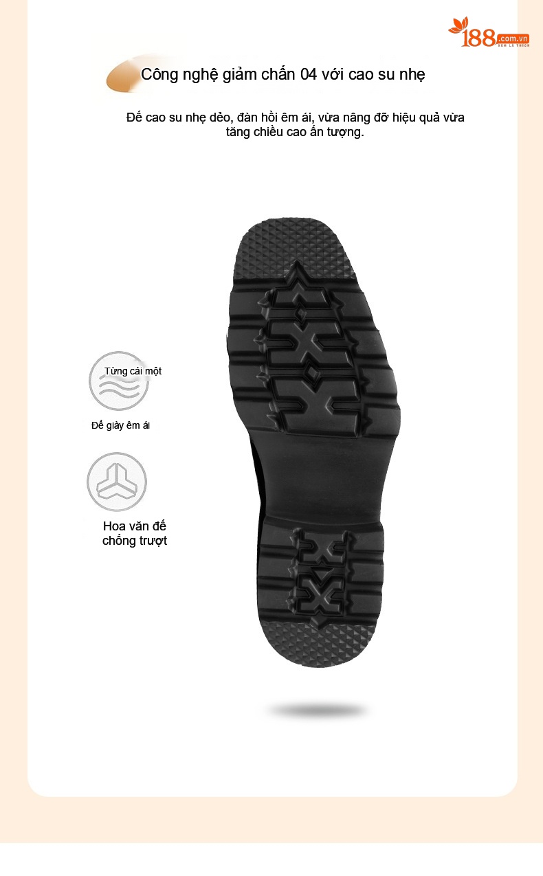 Boot Chelsea Nam Da Bóng Cao Cổ Đế Dày Chiều Cao Đế Khoảng 4cm Màu Đen, Nâu chi tiết 12