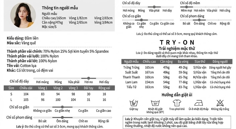 Đầm Dự Tiệc Nữ V Cổ Tay Bồng Trang Trí Hoa 3D, Thiết Kế Nhún Bèo Màu Nâu chi tiết 2