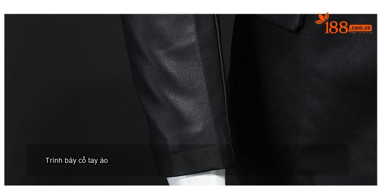 Áo Khoác Blazer Nam Da PU Kiểu Hàn Quốc Form Ôm Vừa Vặn Màu Đen chi tiết 11