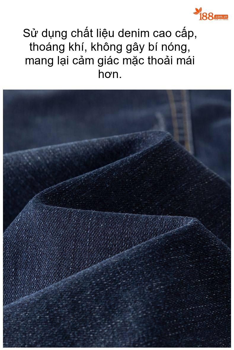 Quần Jean Ống Rộng Nam Dáng Suông Phong Cách Retro Màu Xanh Dương, Đen chi tiết 7
