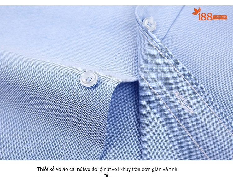 Áo Sơ Mi Tay Dài Nam Cotton Dáng Ôm Vừa Vặn Màu Xanh, Đen, Tím, Trắng... chi tiết 12