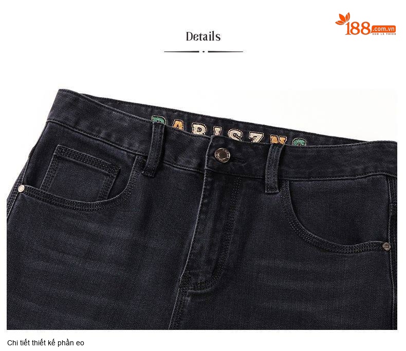 Quần Jeans Nam Ống Đứng Cao Cấp Dáng Ôm Vừa Vặn Màu Xanh Denim chi tiết 37