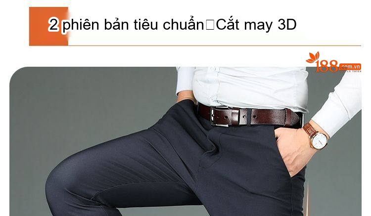 Quần Tây Nam Modal Dáng Suông Thoải Mái Màu Đen, Xám chi tiết 5