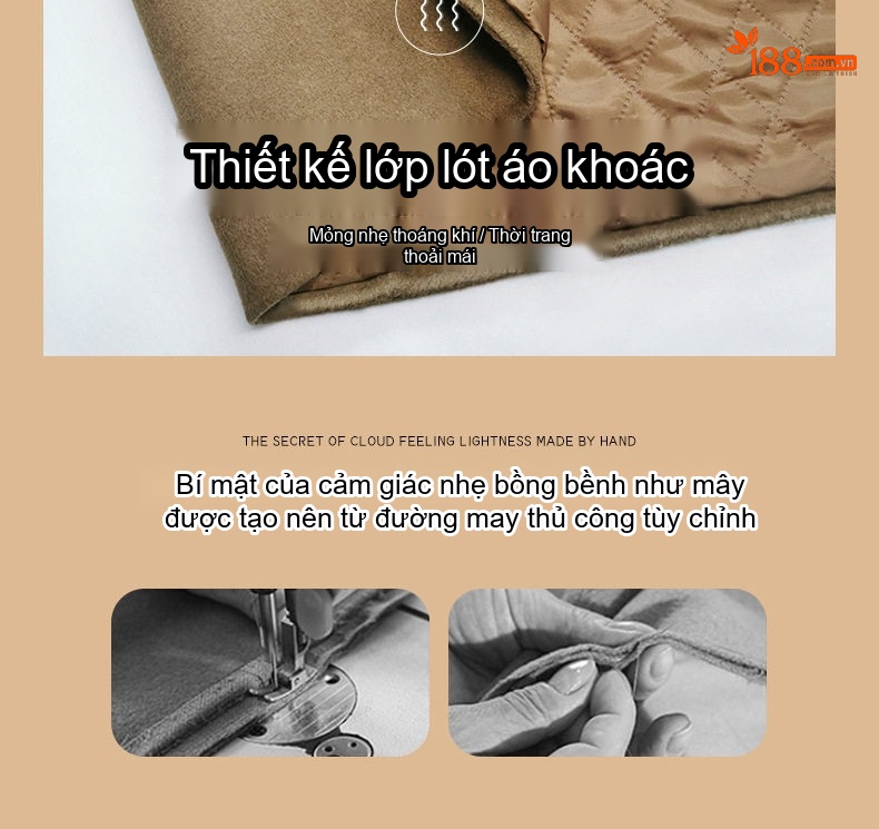 Áo Khoác Nữ Trung Niên Dáng Dài Vừa Thời Trang Phong Cách Thanh Lịch Màu Nâu, Trắng, Đỏ, Đen... chi tiết 7