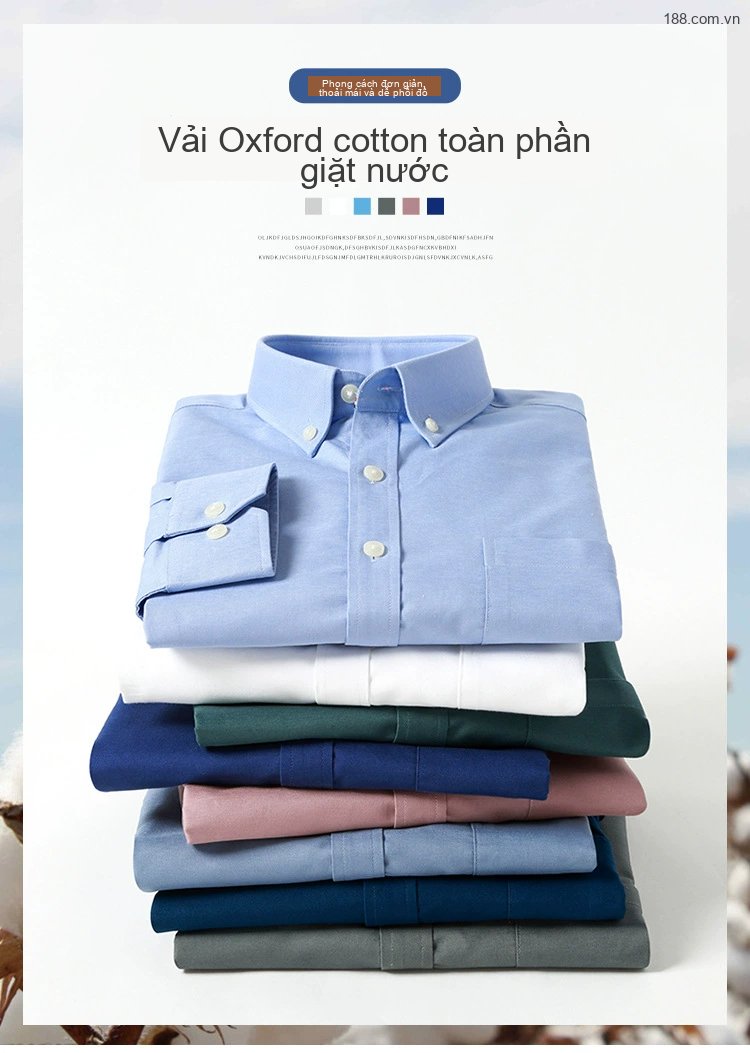 Áo Sơ Mi Nam Tay Dài Cotton Kẻ Sọc Thanh Lịch Phong Cách Công Sở Màu Trắng, Xanh, Đen, Đỏ... chi tiết 1