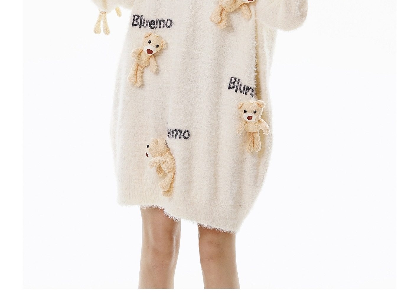 Áo Sweater Nữ Dệt Kim Hình Gấu Hoạt Hình Thêu Chữ Phong Cách Trẻ Trung Màu Đen, Nâu, Hồng, Trắng... chi tiết 22
