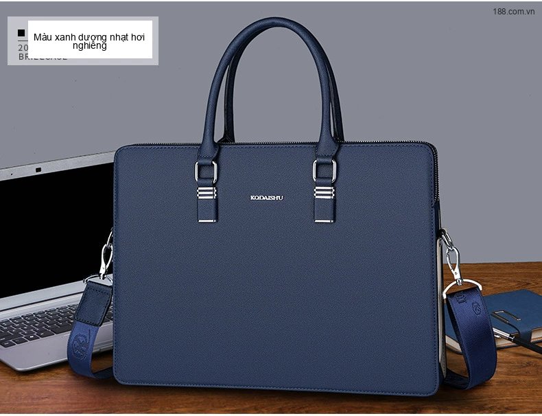 Túi Xách Tay Nam Công Sở Da Mờ Đeo Chéo Đựng Laptop Màu Đen chi tiết 18