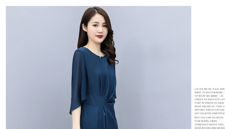 Váy liền thân Nữ Dáng Ôm Eo Phong Cách Pháp Thanh Lịch Màu Xanh, Nâu, Xanh Lá, Hồng... chi tiết 16