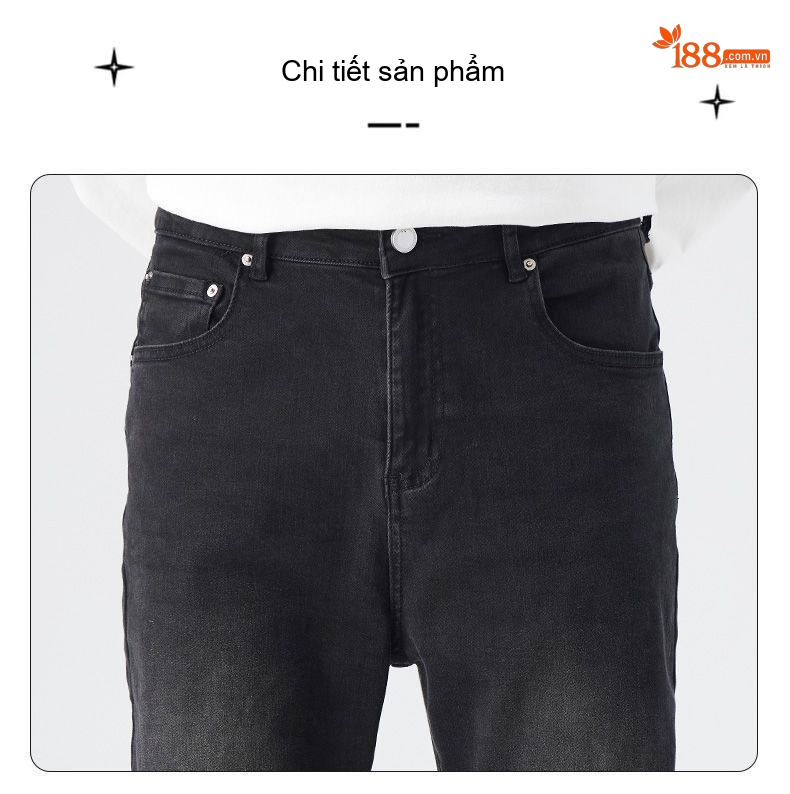 Quần Jean Nam Ống Đứng Dáng Rộng Phong Cách Mỹ Wash Bụi Màu Xanh chi tiết 38