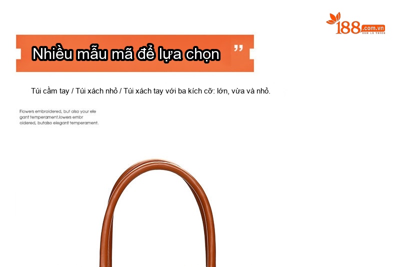 Túi Xách Nữ Đeo Vai, Đeo Chéo, Xách Tay Bộ 3 Chiếc Phong Cách Thời Trang Màu Be, Đen, Nâu, Cam chi tiết 9