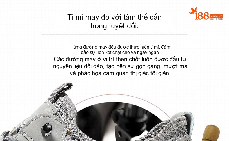 Giày Thể Thao Nam Da Bò Lưới Thoáng Khí Chiều Cao Đế Khoảng 3cm Màu Be, Xám, Nâu, Đen... chi tiết 9