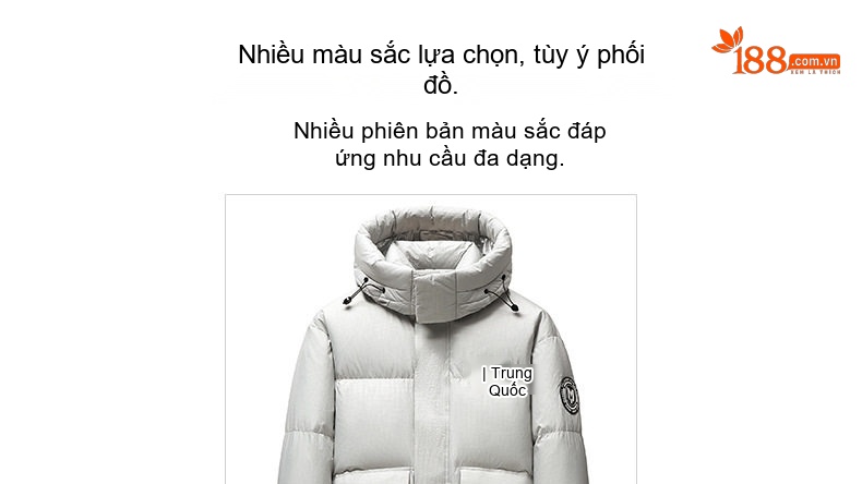 Áo Khoác Phao Nam Dày Dặn 90% Lông Vịt Trắng Mũ Trùm Đầu Giữ Ấm chi tiết 14