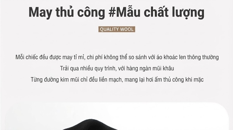 Áo Khoác Dạ Nam Hai Mặt Lót Lông Vũ Có Thể Tháo Rời Màu Đen, Nâu chi tiết 12