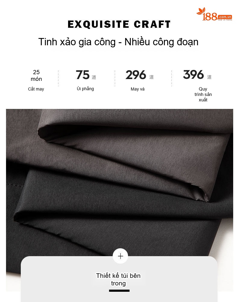 Áo Blazer Nam Mỏng Nhẹ Phong Cách Casual Màu Xám, Đen chi tiết 6