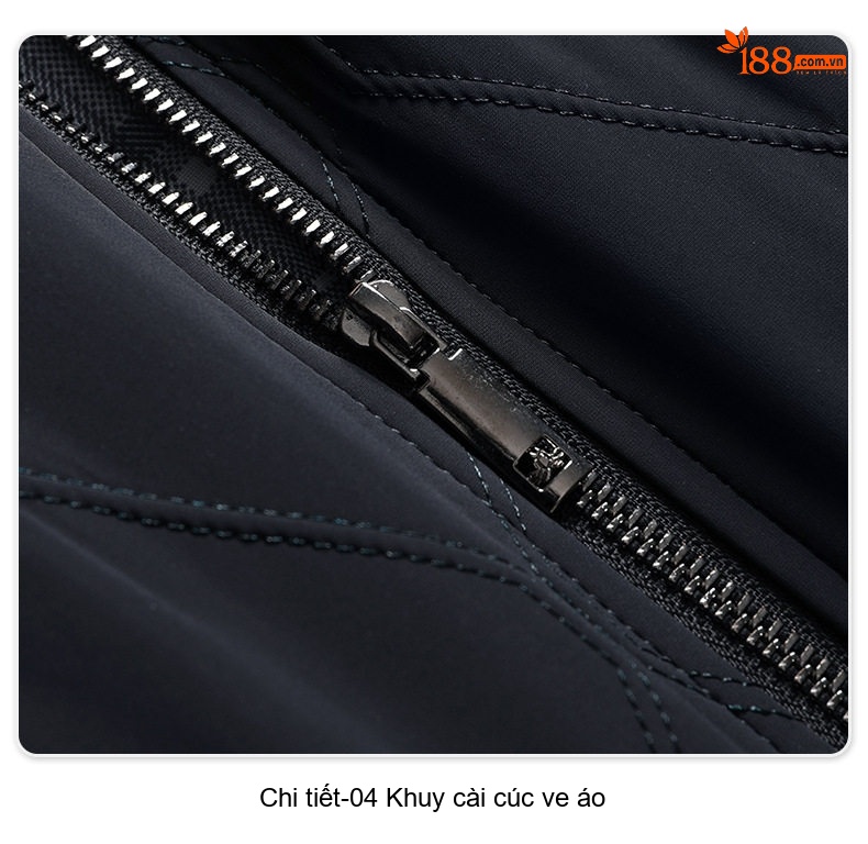 Áo Khoác Bông Nam Cổ Bóng Chày Lụa Tằm Cotton Mỏng Nhẹ Màu Đen chi tiết 20