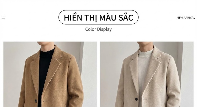 Áo Khoác Gió Nữ Dáng Dài Vừa Phong Cách Casual Thu Đông Màu Kaki, Xanh Olive chi tiết 6