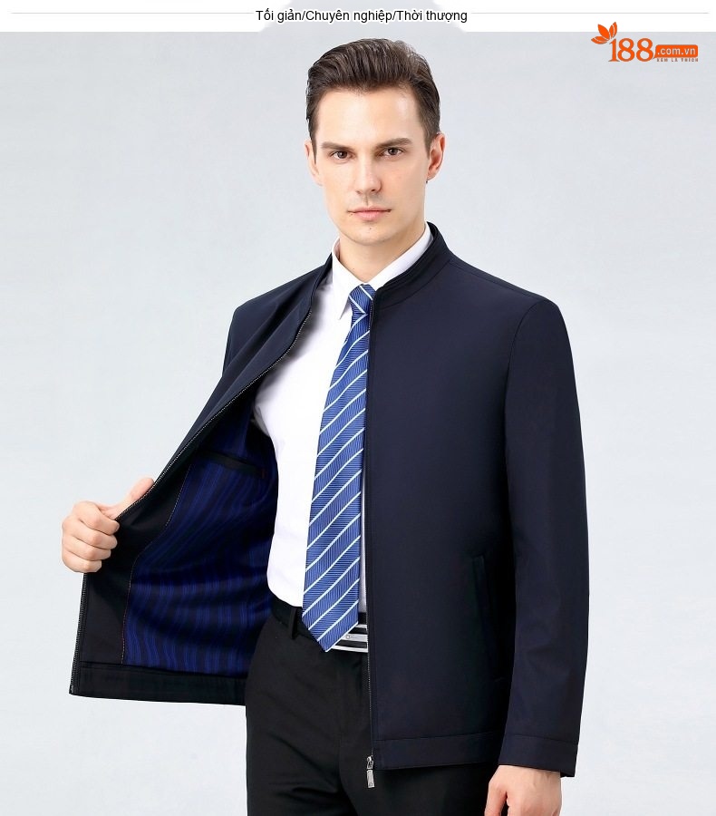 Áo Khoác Bomber Nam Lụa Tằm Tơ Dáng Ôm Chống Nhăn Màu Đen, Xám, Xanh Navy, Đỏ... chi tiết 19