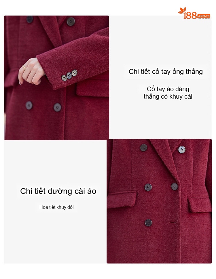 Áo Khoác Dáng Dài Nữ Chất Liệu Lông Vũ Dáng Áo Vest Màu Đỏ, Đen, Nâu chi tiết 13
