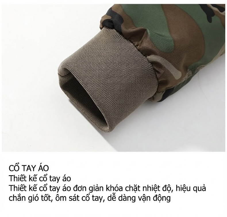 Áo Khoác Bomber Nam Mùa Thu Kiểu Phi Công Lính Rằn Ri chi tiết 8