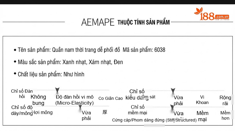 Quần Jean Nam Ống Đứng Lyocell Dáng Ôm Vừa Vặn Màu Xanh Dương chi tiết 13