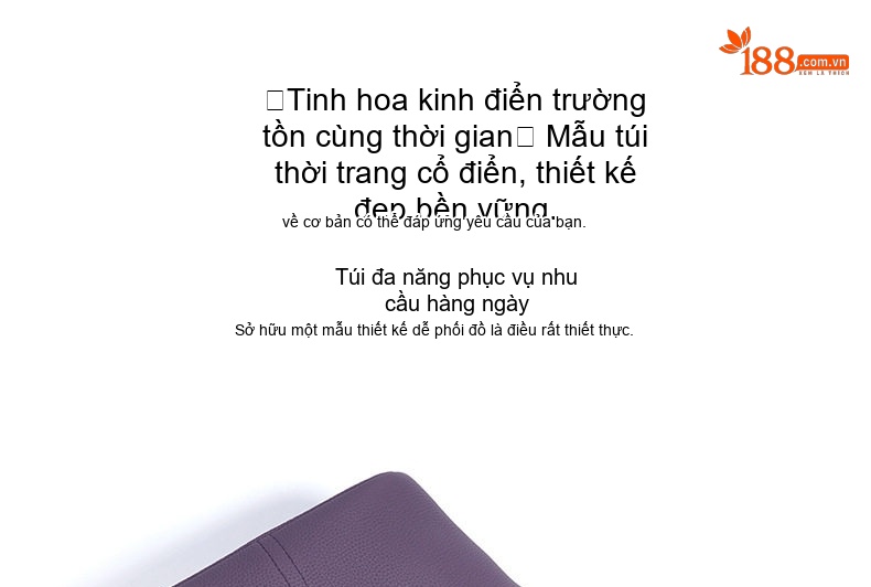 Túi Xách Tay Nữ Đựng Vừa A4 Thời Trang Công Sở, Túi Đeo Chéo Nữ Da Bóng Sức Chứa Lớn Màu Tím, Đen chi tiết 7