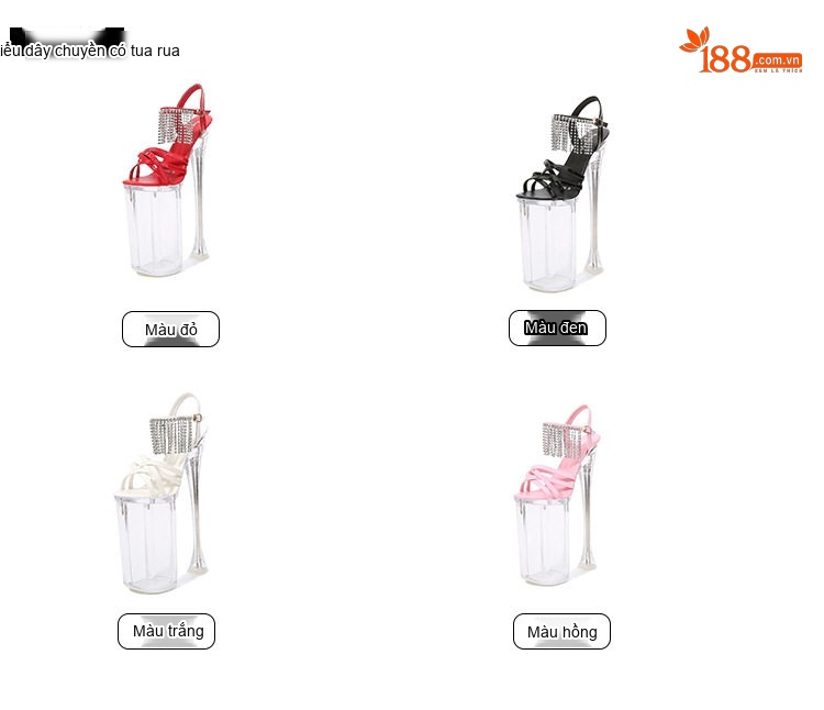 Giày Sandal Cao Gót Nữ Quai Ngang Đính Đá Gót Cao 10cm - 12cm Màu Đen, Đỏ, Hồng, Trắng... chi tiết 4